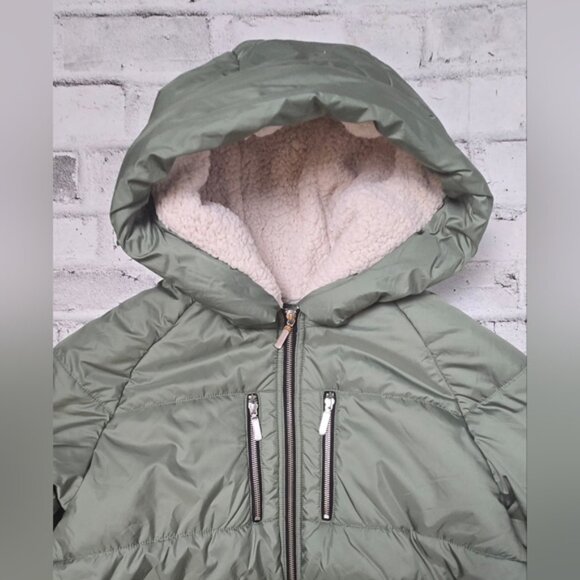 Joe Fresh Green Puffer Coat with Sherpa Lined Hood - Picture 6 of 11
